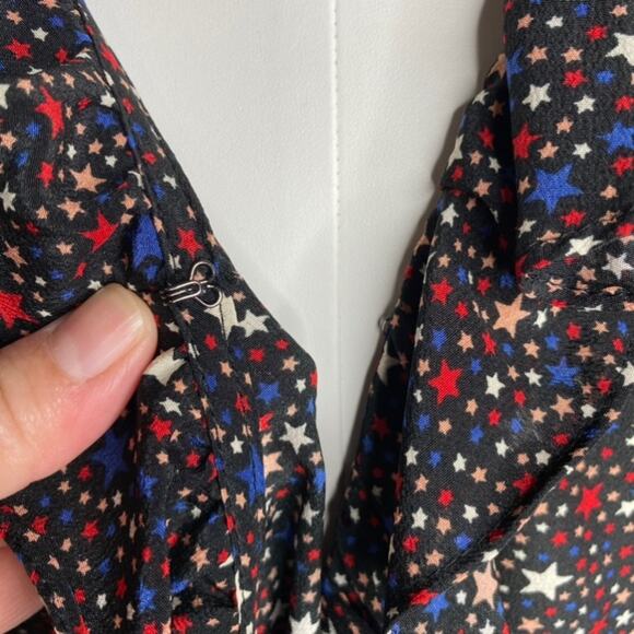 Madewell Silk Ruffle-Hem Wrap Top in Starry Night size Small - Picture 9 of 13